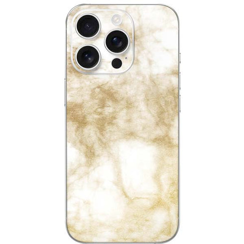 Gold and White Marble iPhone 16 Pro Skin